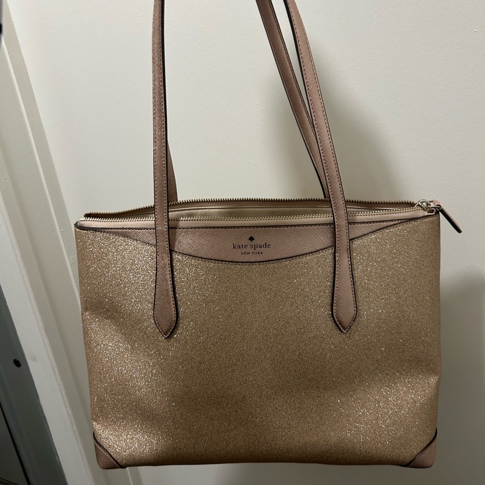 Kate Spade Rose Gold Glitter Tote